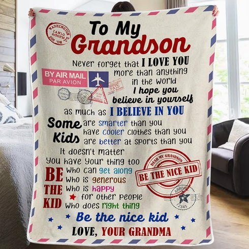 Grandma to grandson - you have your thing - blanket - DivesArt LLC